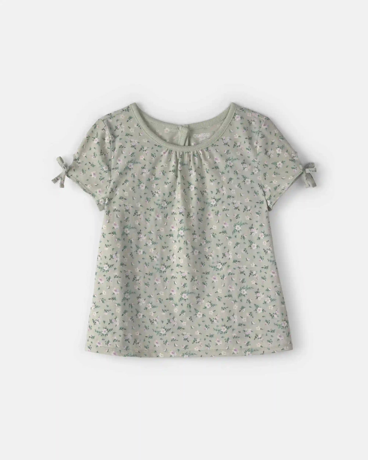 Toddler Girl Floral Puff-Sleeve Top - Green