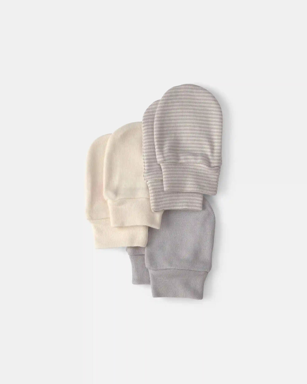 Baby 3-Pack Mitts - Grey/Ivory